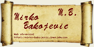 Mirko Bakojević vizit kartica